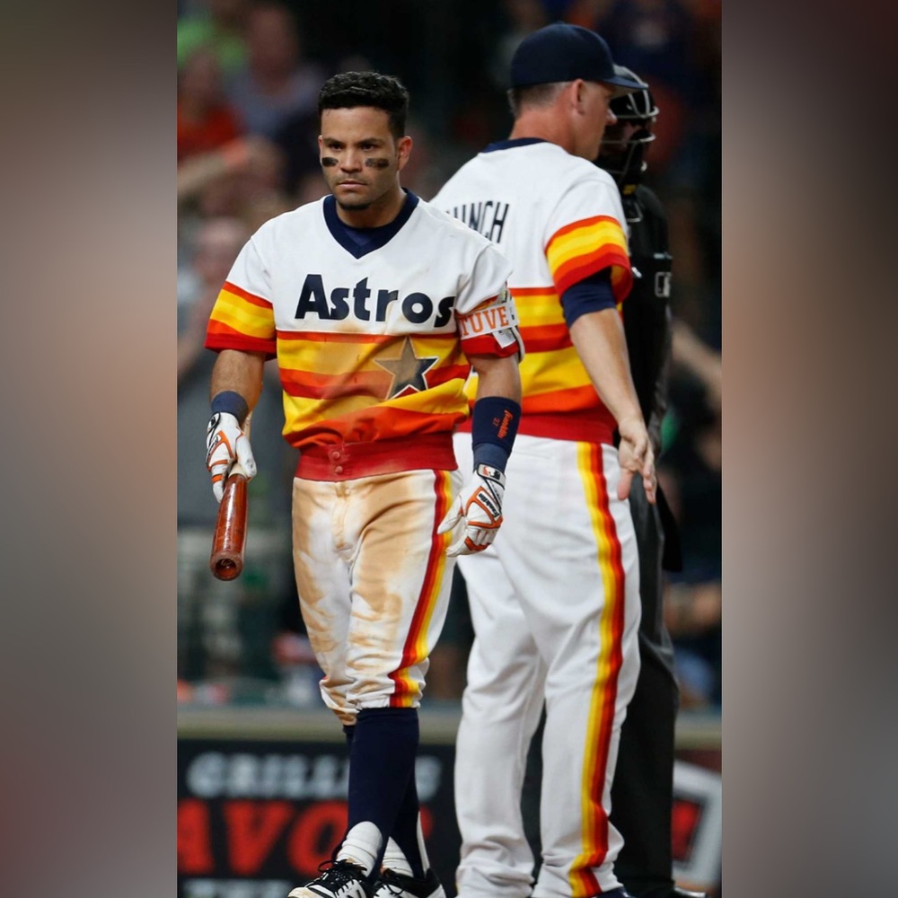 Majestic Authentic Houston Astros Jose Altuve Retro Throwback Jersey Men’s Sz: M - Picture 3 of 6